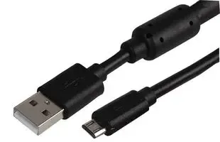 USB to Micro USB Plug Black Charge and Sync Cable with Ferrite Core - 1.5m -  C-USB-MIF-TH